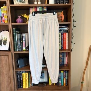 Oat Colored Brushed Tech Joggers